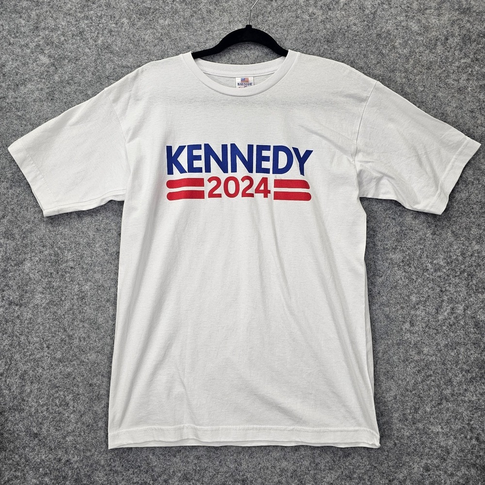 Robert F Kennedy Jr 2024 T Shirt Small M White RFK Election Campaign BAYSIDE USA